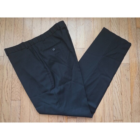 Lauren Ralph Lauren Mens Solid Black Wool Blend Dress Pants Size 38x34 - Picture 1 of 7